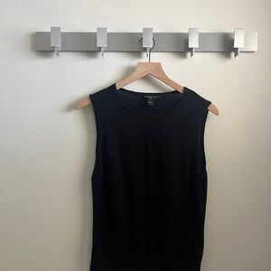 August Silk Black Sleeveless Muscle Tee